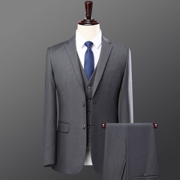 Men’s 3-Piece Formal Suit – Classic Grey Elegance