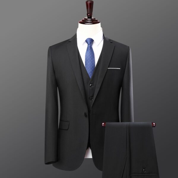 Men’s Classic Black Three-Piece Suit