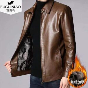 Men’s Classic Brown Leather Jacket – Stylish & Durable Outerwear