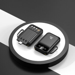 Multifunctional Power Bank with Built-in Cables – 20000mAh
