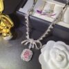 Elegant Pink Sapphire & Diamond Bow Jewelry Set