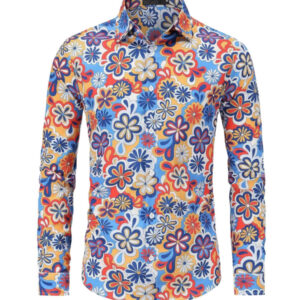 Men's Retro Floral Long Sleeve Shirt