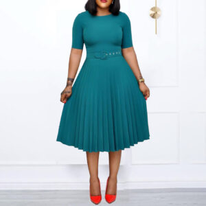 Elegant Pleated Midi Dress