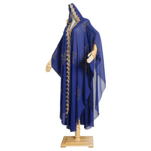 Royal Blue Embellished Hooded Kaftan
