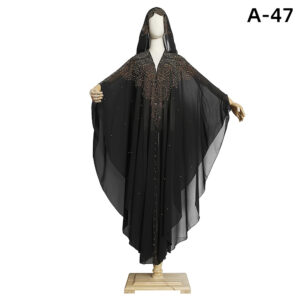 Elegant Black Embellished Kaftan Abaya