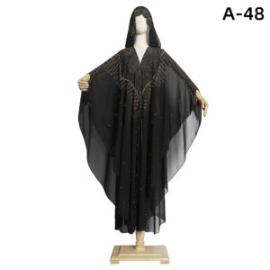 Elegant Black Embellished Kaftan