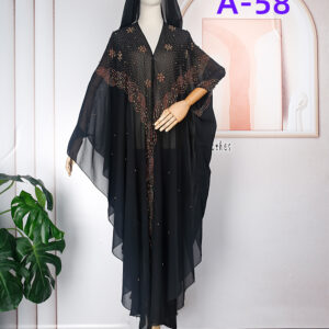 Elegant Embellished Black Kaftan