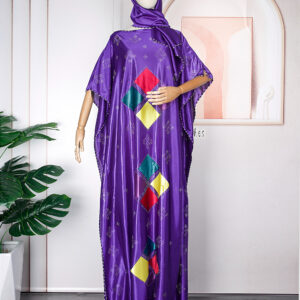 Vibrant Diamond Patchwork Kaftan