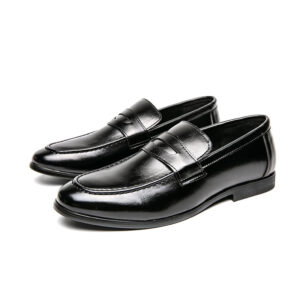 Classic Leather Penny Loafers – Brown & Black