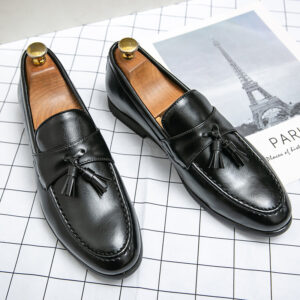 Men’s Classic Leather Tassel Loafers – Available in Black & Brown
