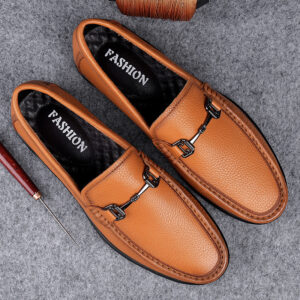 Men’s Classic Leather Loafers – Available in Tan, Black, and Brown