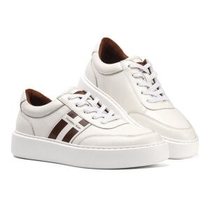 Men's Casual Leather Sneakers – White