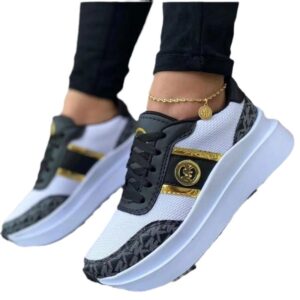 Luxury Monogram Platform Sneakers – Women’s Designer-Inspired Footwear