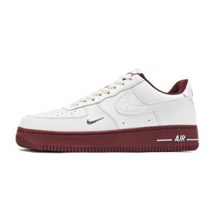 Nike Air Force 1 Low “Script Swoosh” – White/Maroon
