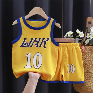 Kids' Sleeveless Basketball Outfit Set – 4 Color Variants