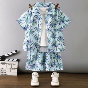 Tropical Palm Tree Print Summer Set for Boys