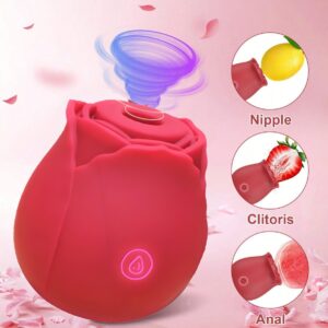 Rose-Shaped Wearable Clitoral Suction Vibrator – Multi-Speed Waterproof Toy