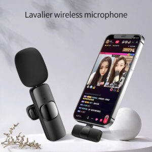 K8 Wireless Lavalier Microphone – Single Clip-On Mic System for iPhone ( iPhone USB & Lightning Support)