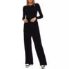 Women's 2-Piece Lounge Set – Long Sleeve Top & Wide-Leg Pants