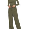 Women's 2-Piece Lounge Set – Long Sleeve Top & Wide-Leg Pants