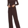 Women's 2-Piece Lounge Set – Long Sleeve Top & Wide-Leg Pants