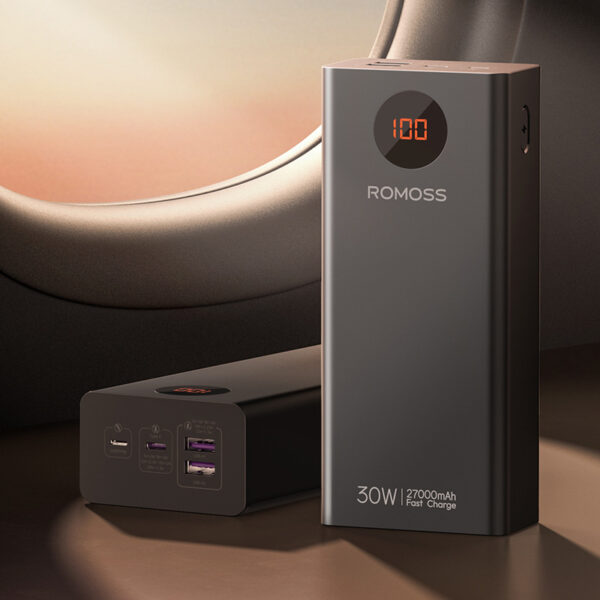 ROMOSS 27000mAh Power Bank – Portable Charging Station (30W Fast Charging)