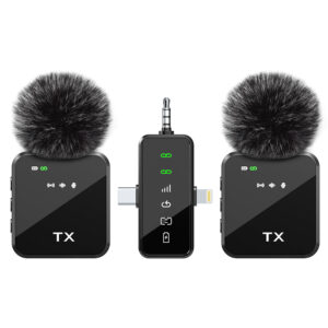 GT19 Dual Wireless Lavalier Microphone Set – Plug & Play for iPhone, Android & Cameras