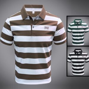 Men’s Classic Striped Polo Shirt – L to 5XL (Multiple Colours Available)