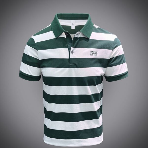 Men’s Classic Striped Polo Shirt – L to 5XL (Multiple Colours Available)