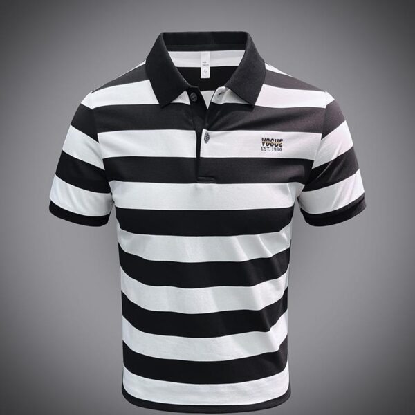 Men’s Classic Striped Polo Shirt – L to 5XL (Multiple Colours Available)