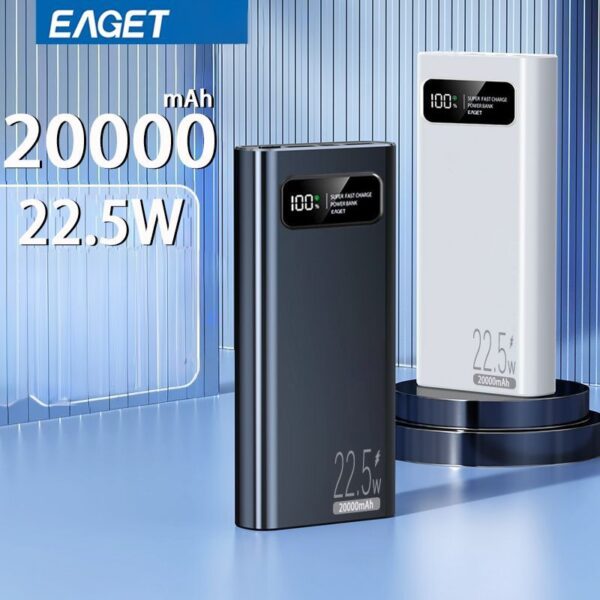 EAGET 20,000mAh 22.5W Super Fast-Charge Power Bank