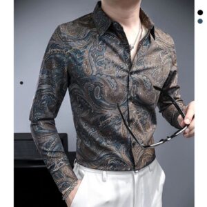 Luxury Paisley Long-Sleeve Men’s Shirt